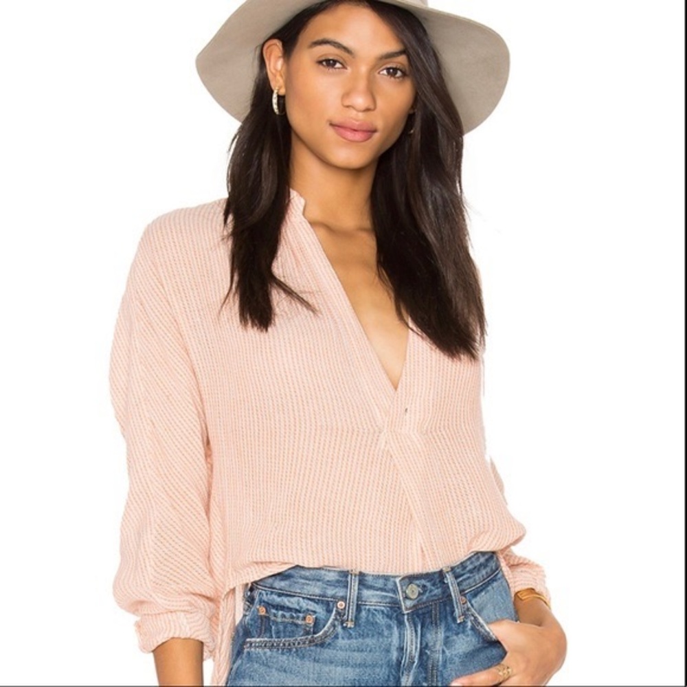 Free People High Low Orange longsleeves top size S